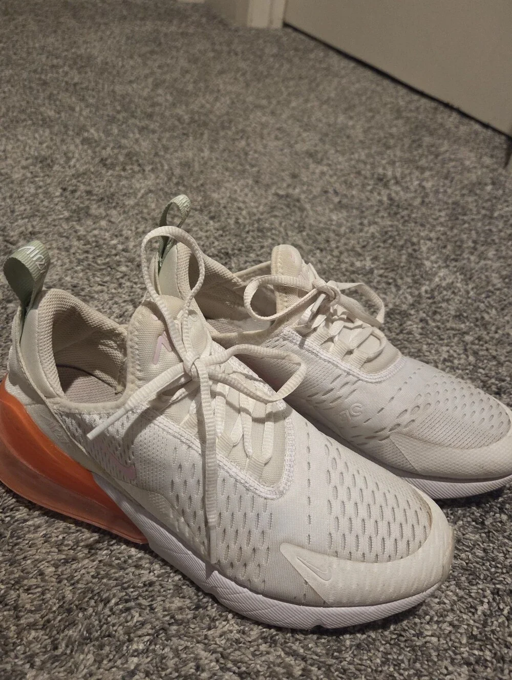 Nike Youth Air Max White With Bright Pink Accent